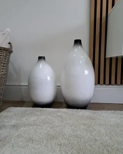 Dekovase BAEZA Keramik 36 cm Hvid