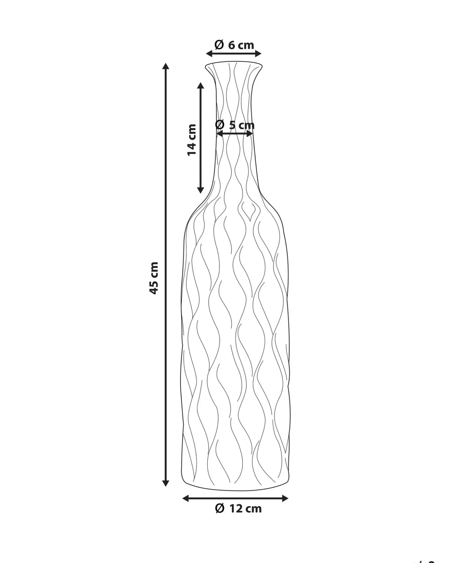 Dekovase BASSANIA Stentøj 45 cm Sølv