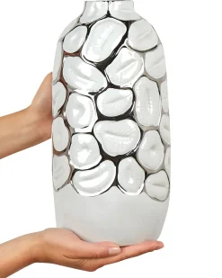 Dekovase CENABUM Stentøj 34 cm Hvid