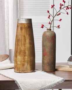 Dekovase CYRENE Keramik 50 cm Mørkebrun