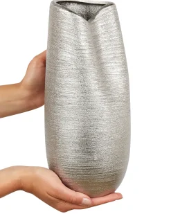 Dekovase DERBE Stentøj 32 cm Sølv