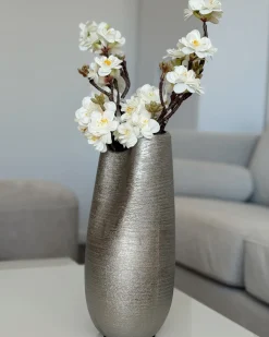 Dekovase DERBE Stentøj 32 cm Sølv