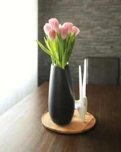 Dekovase DERBE Stentøj 32 cm Sort