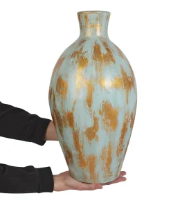 Dekovase DIKAJA Keramik 45 cm Blå