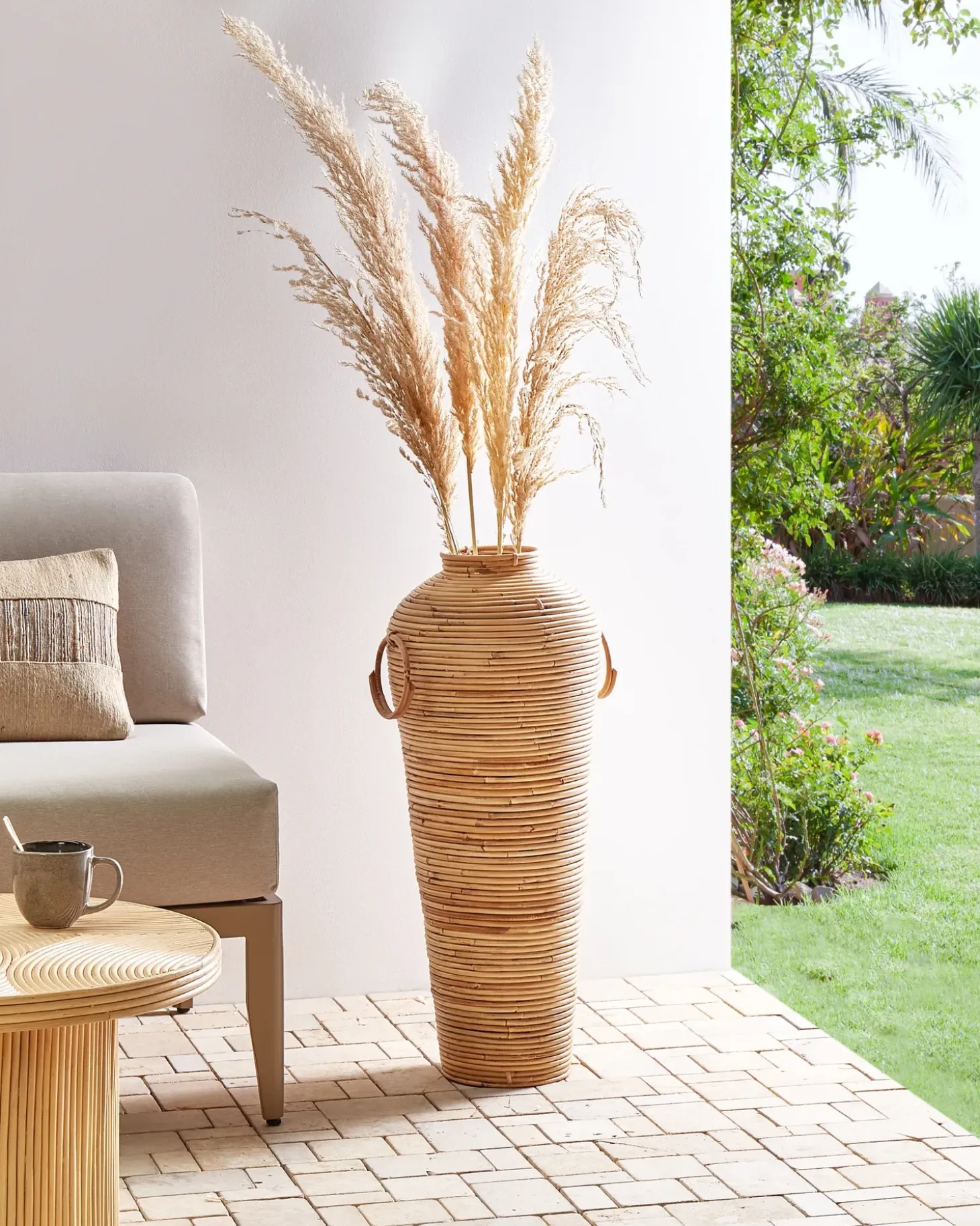 Dekovase ELATIA Rattan 70 cm Naturlig