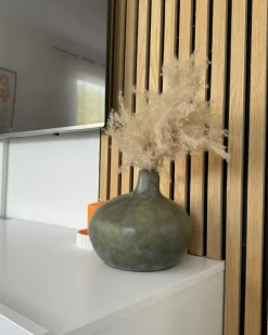 Dekovase KLANG Keramik 18 cm Grå