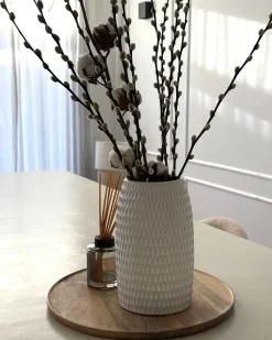 Dekovase LINZI Stentøj 25 cm Hvid