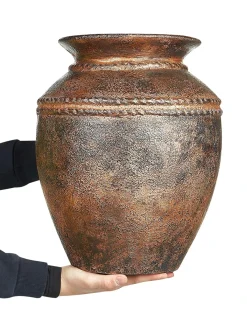 Dekovase PUCHONG Keramik 40 cm Kobber