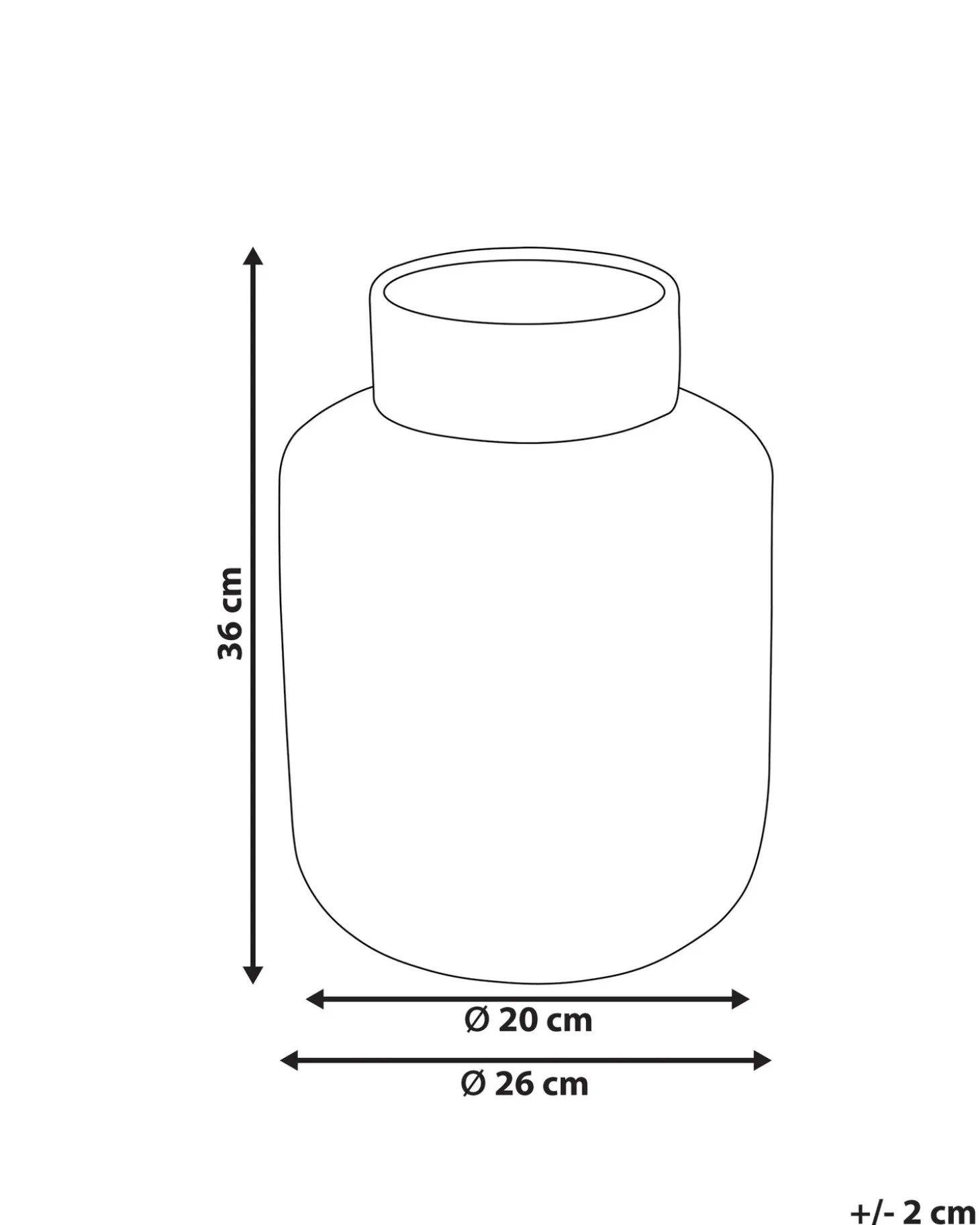 Dekovase RENUN Keramik 36 cm Naturlig