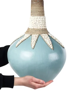 Dekovase SILAU Keramik 43 cm Blå
