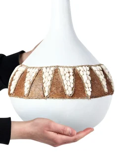 Dekovase SIMPANG Keramik 33 cm Hvid