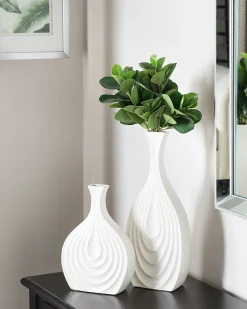 Dekovase THAPSUS Keramik 39 cm Hvid