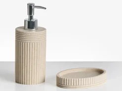 5-dele badeværelsessæt CHANCAY Lys Beige