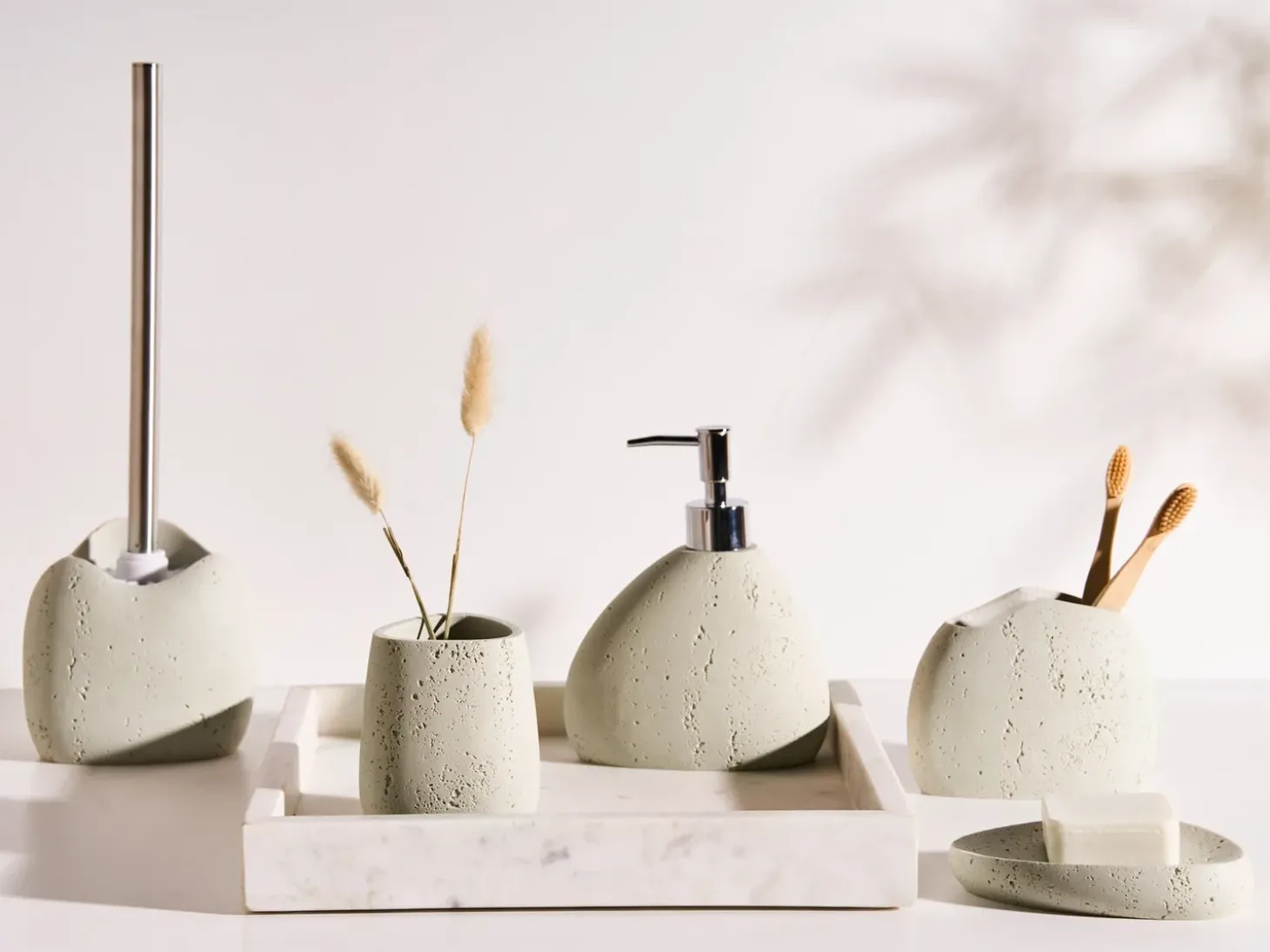 5-dele badeværelsessæt COATA Lys Beige