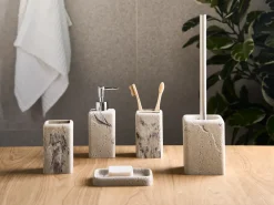 5-dele badeværelsessæt VILCANOTA Beige marmor