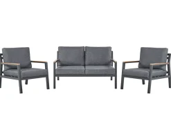 DELIA 4 personers Loungesæt med bord Grå Metal