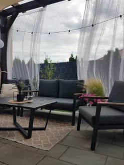 DELIA 4 personers Loungesæt med bord Grå Metal