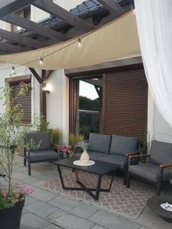 DELIA 4 personers Loungesæt med bord Grå Metal