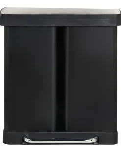 Dobbelt affaldsbeholder med pedal 60 L ECOSORT Metal Sort