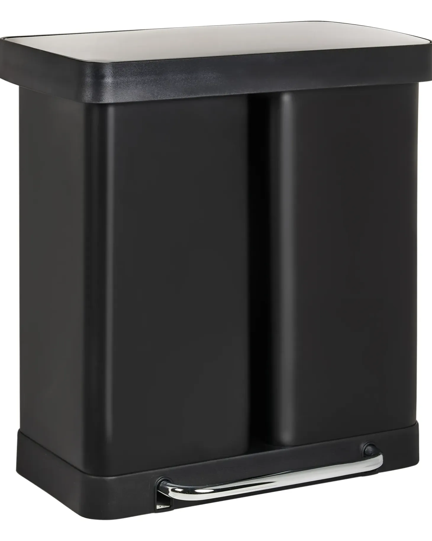Dobbelt affaldsbeholder med pedal 60 L ECOSORT Metal Sort