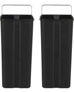 Dobbelt affaldsbeholder med pedal 60 L ECOSORT Metal Sort