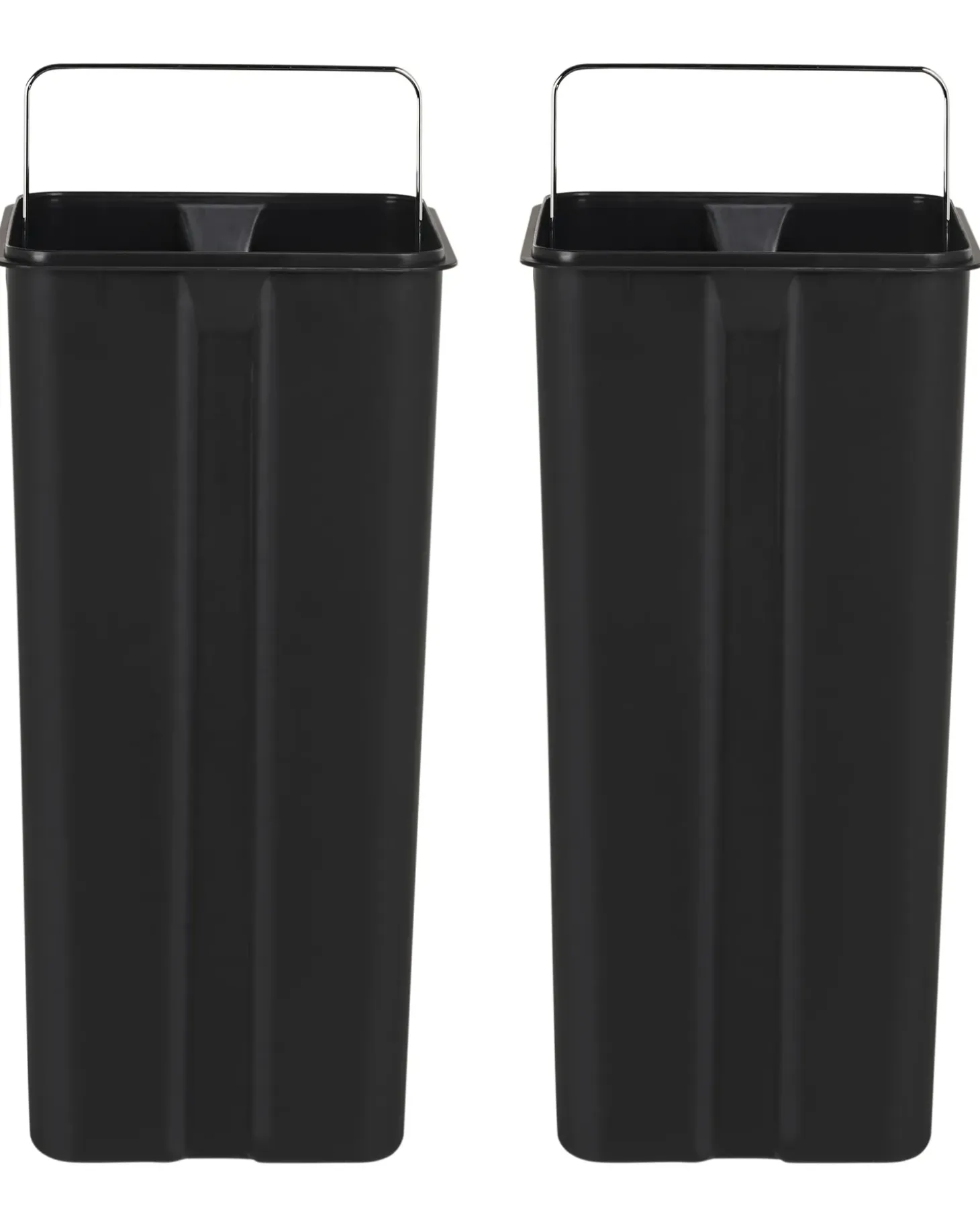Dobbelt affaldsbeholder med pedal 60 L ECOSORT Metal Sort