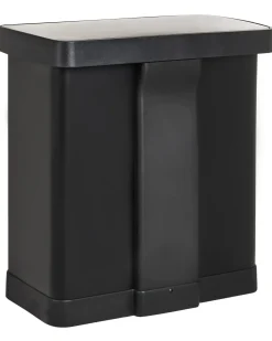 Dobbelt affaldsbeholder med pedal 60 L ECOSORT Metal Sort