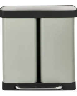 Dobbelt affaldsbeholder med pedal 60 L ECOSORT Metal Lysegrøn