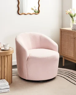 Dreje stol DAVIK Boucle Pastellrosa