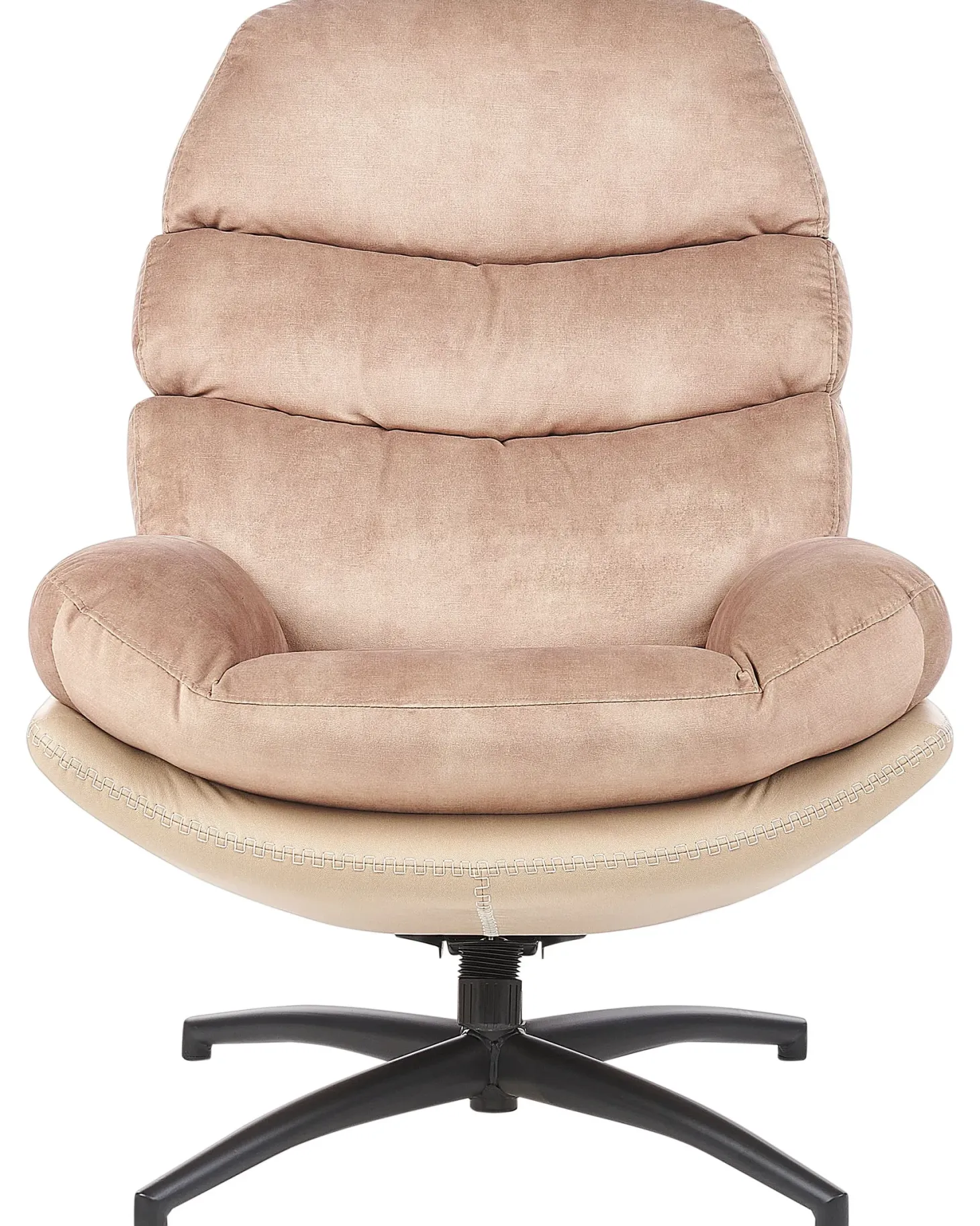 Dreje stol EIDE med fodskammel Velour Sand Beige