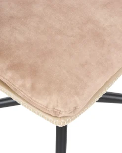 Dreje stol EIDE med fodskammel Velour Sand Beige
