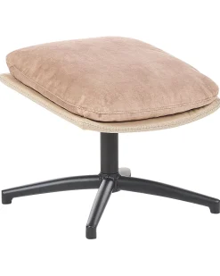 Dreje stol EIDE med fodskammel Velour Sand Beige