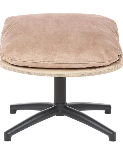 Dreje stol EIDE med fodskammel Velour Sand Beige