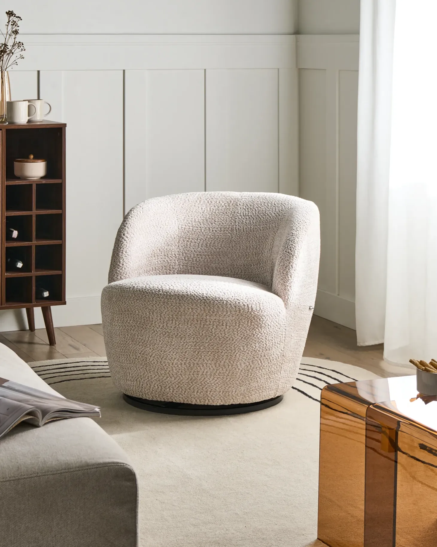 Dreje stol KUOLPA Chenille Beige