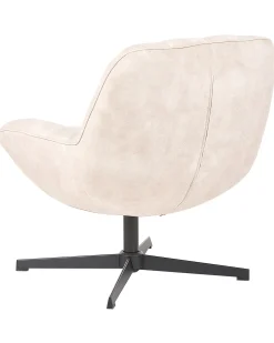 Dreje stol LIA med fodskammel Velour Beige