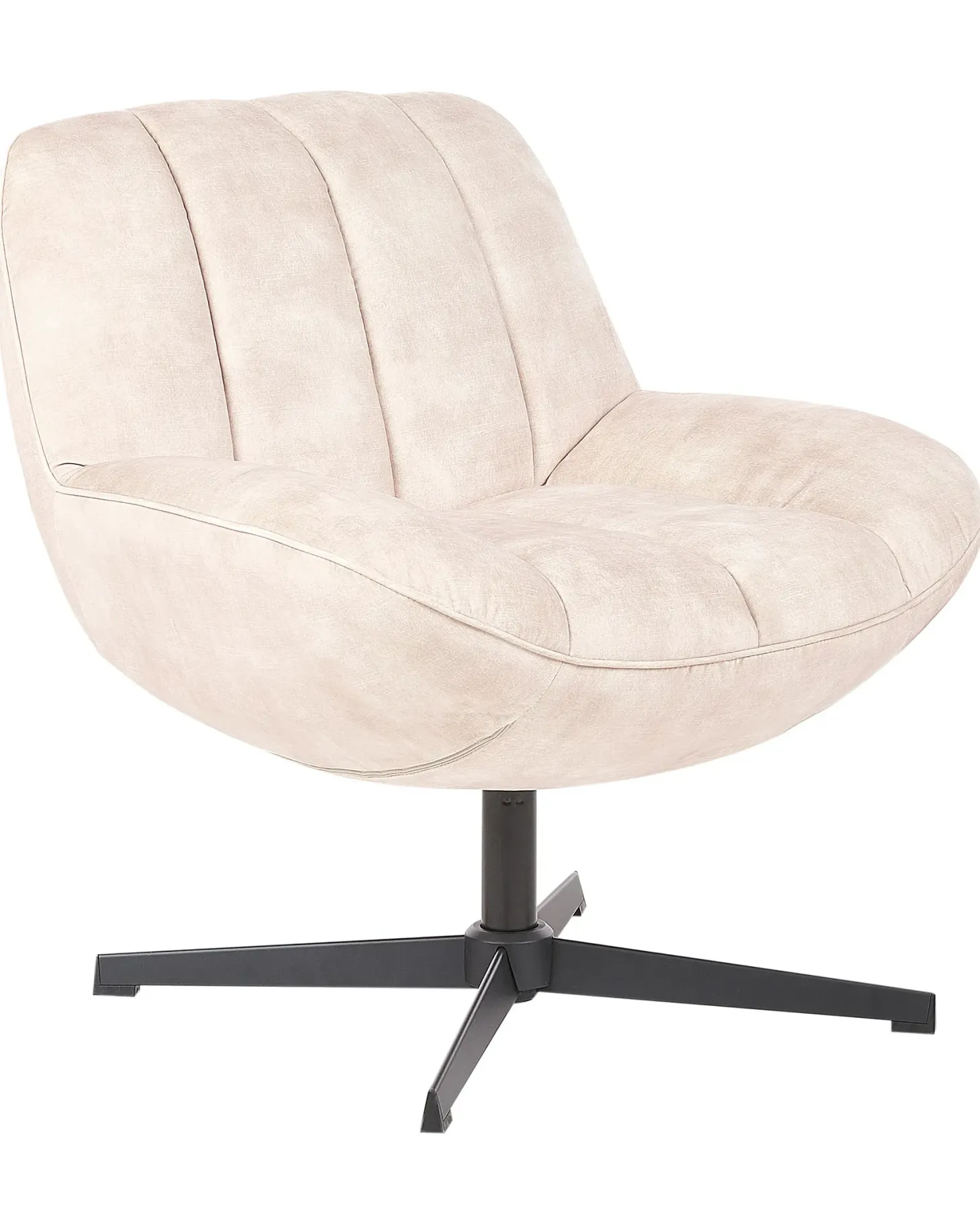 Dreje stol LIA med fodskammel Velour Beige