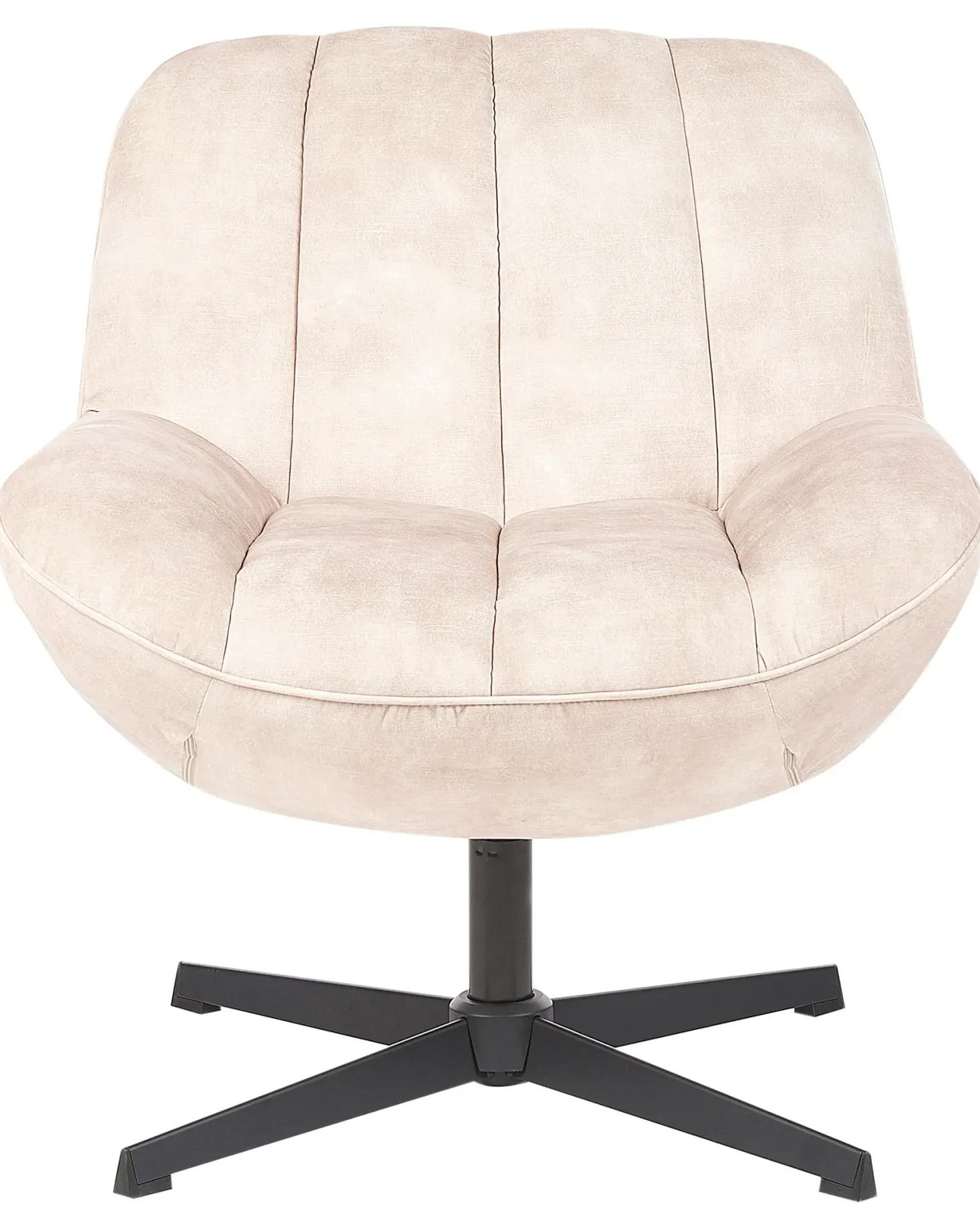 Dreje stol LIA med fodskammel Velour Beige