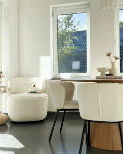 Dreje stol MOLLEBY Boucle Cremehvid