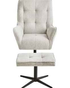 Dreje stol MOLLE II med fodskammel Lys Beige