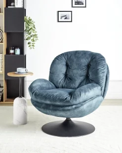 Dreje stol NOLVIK Velour Mørkeblå