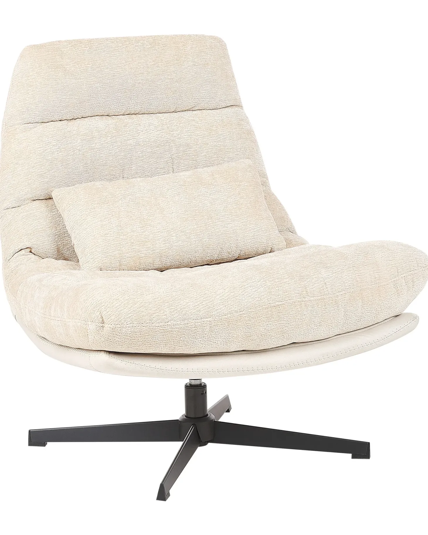 Dreje stol TOVIK med fodskammel Chenille Lys Beige