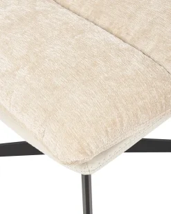 Dreje stol TOVIK med fodskammel Chenille Lys Beige