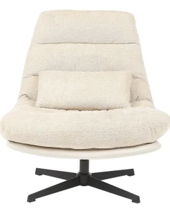 Dreje stol TOVIK med fodskammel Chenille Lys Beige