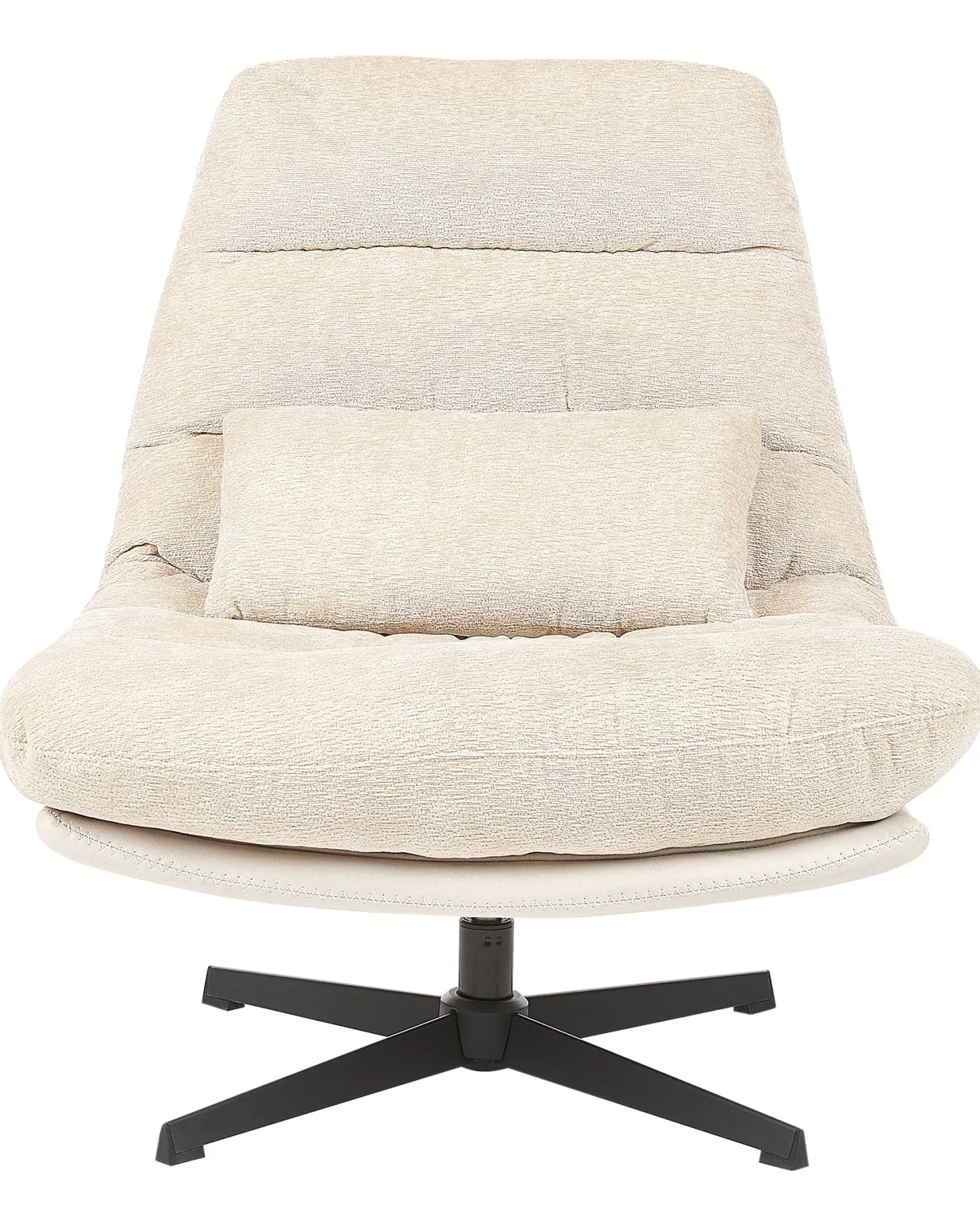 Dreje stol TOVIK med fodskammel Chenille Lys Beige