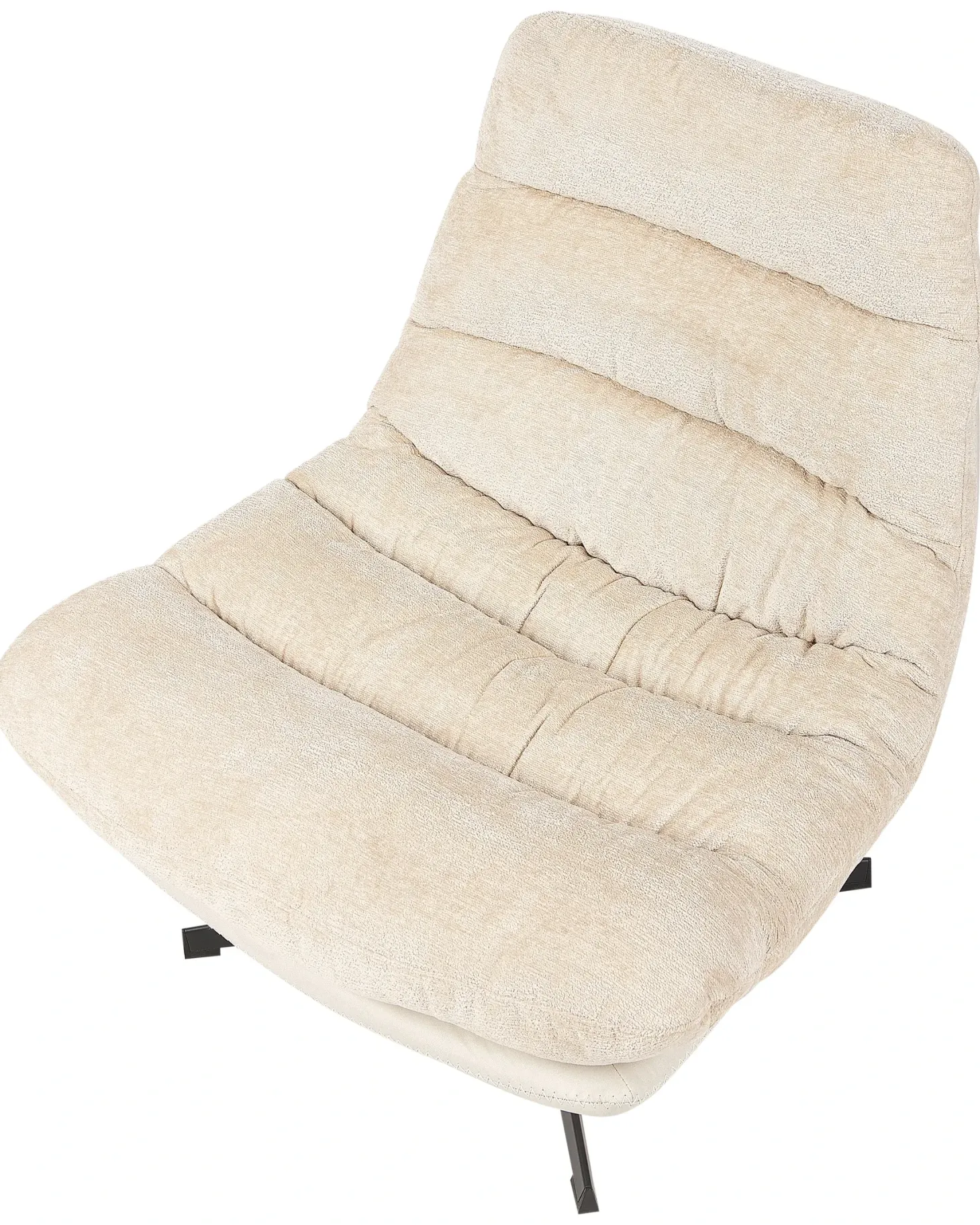 Dreje stol TOVIK med fodskammel Chenille Lys Beige