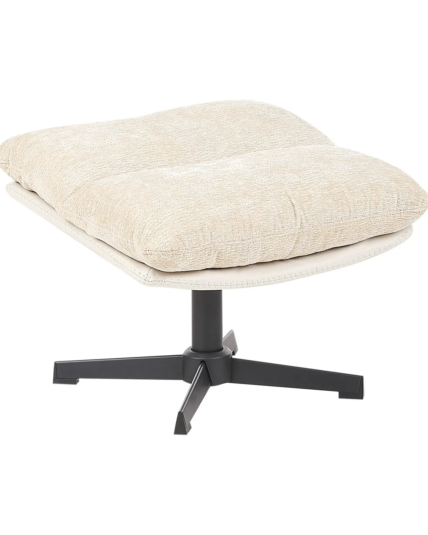 Dreje stol TOVIK med fodskammel Chenille Lys Beige