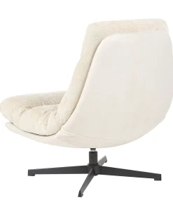 Dreje stol TOVIK med fodskammel Chenille Lys Beige