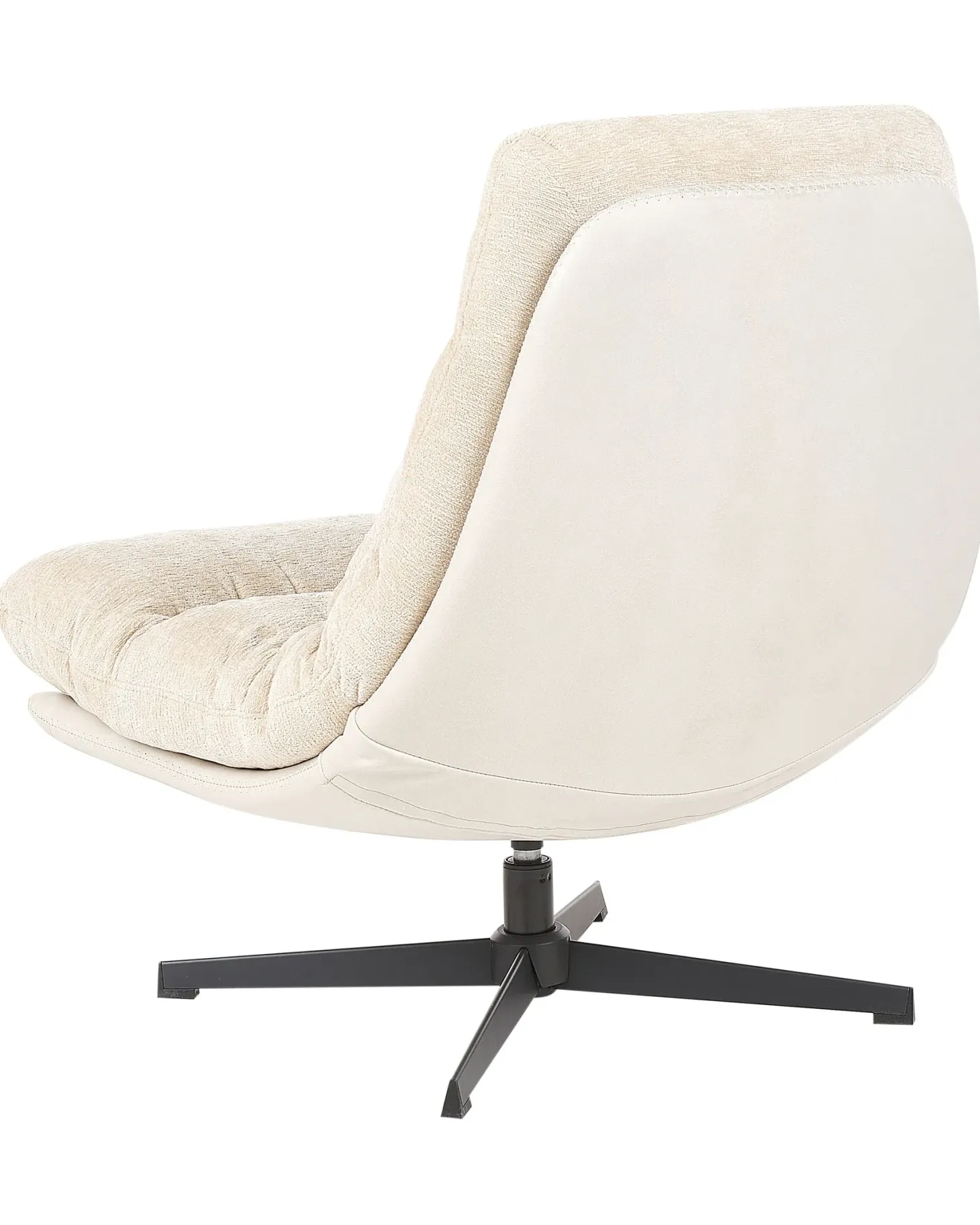 Dreje stol TOVIK med fodskammel Chenille Lys Beige