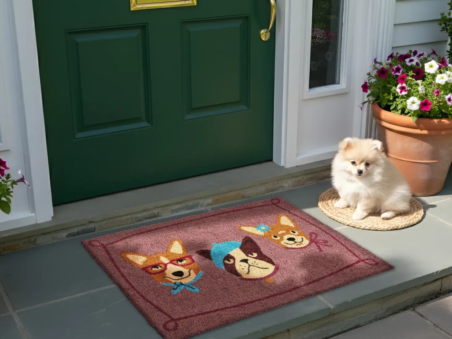 Dørmåtte BABABU Multifarvet 60 x 90 cm Hund Kokos