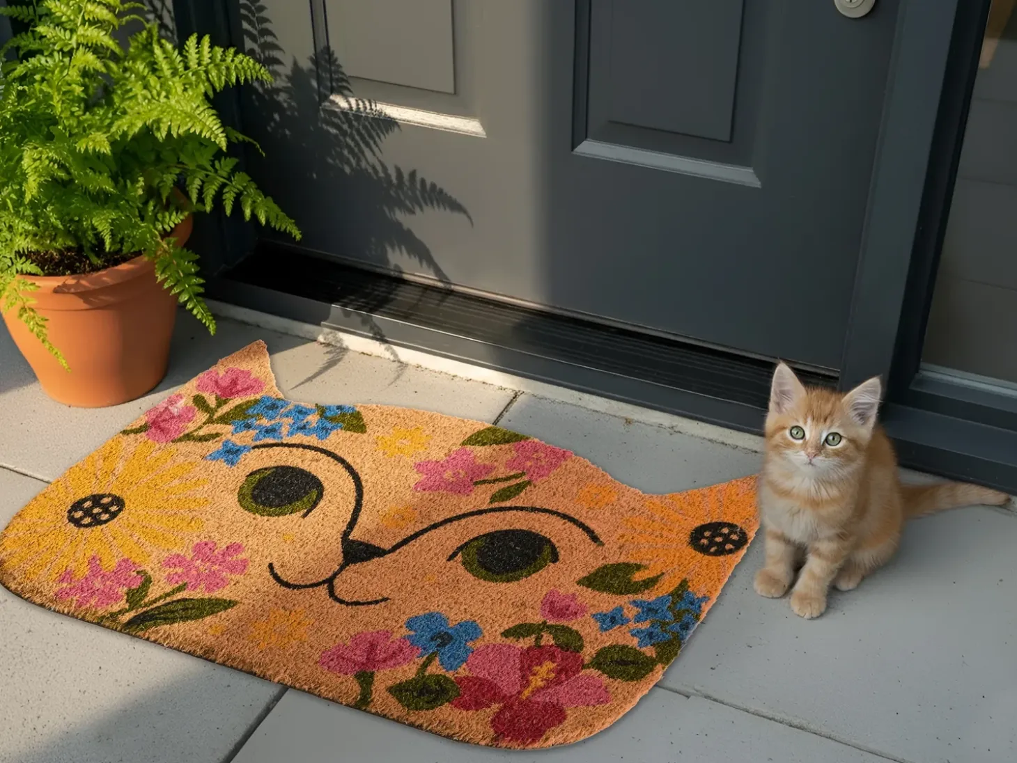 Dørmåtte CALIRAYA Multifarvet 60 x 90 cm Kat Kokos
